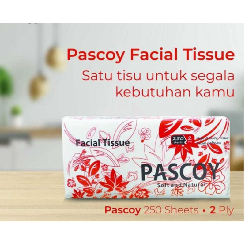 Jual PASCOY 250 Sheets-2ply Facial Tissue|Tisu Wajah | Shopee Indonesia