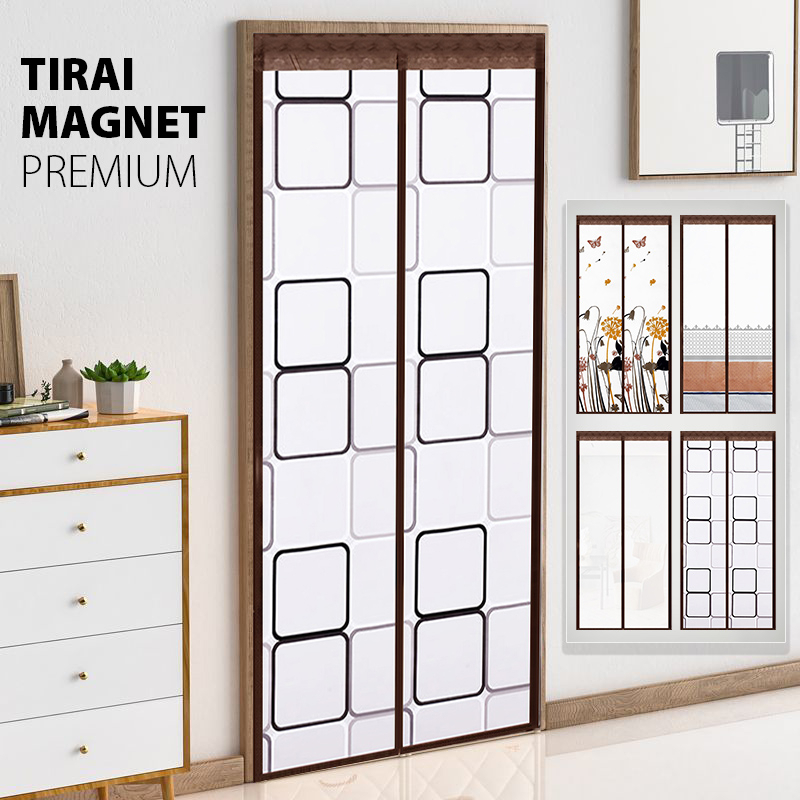 Jual Tirai Magnet Ruang AC Pintu Anti Nyamuk Bahan PEVA Plastik Tebal Ukuran 90x210cm -100x210cm Motif Terbaru Perlengkapan Rumah Tangga Import Premium - M3 - M3A