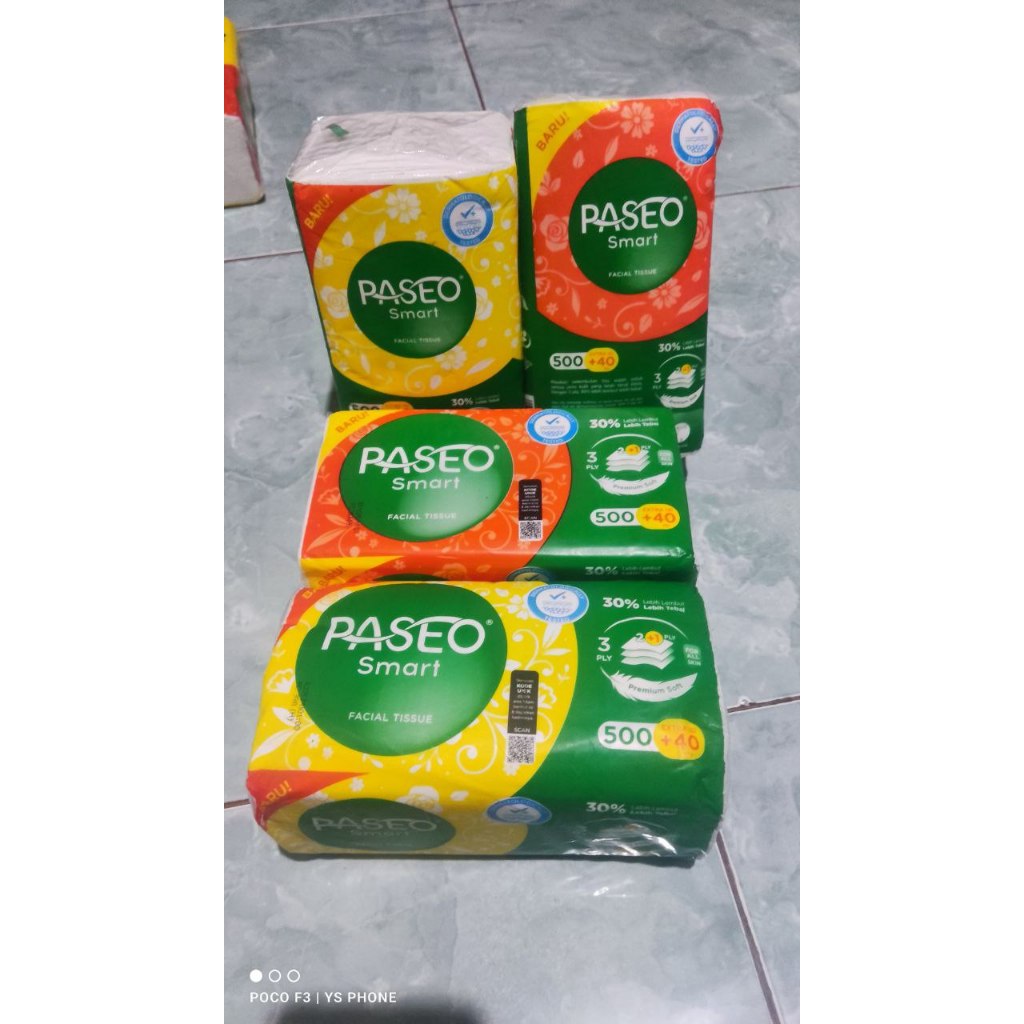 Jual TISU PASEO Tisu Wajah Smart 500+40 sheets 3 Ply | Shopee Indonesia