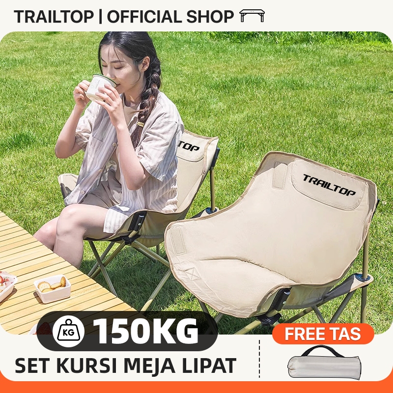 Jual Trailtop Meja Lipat Outdoor Set Portable Kursi Lipat Dan Meja Paket Shopee Indonesia