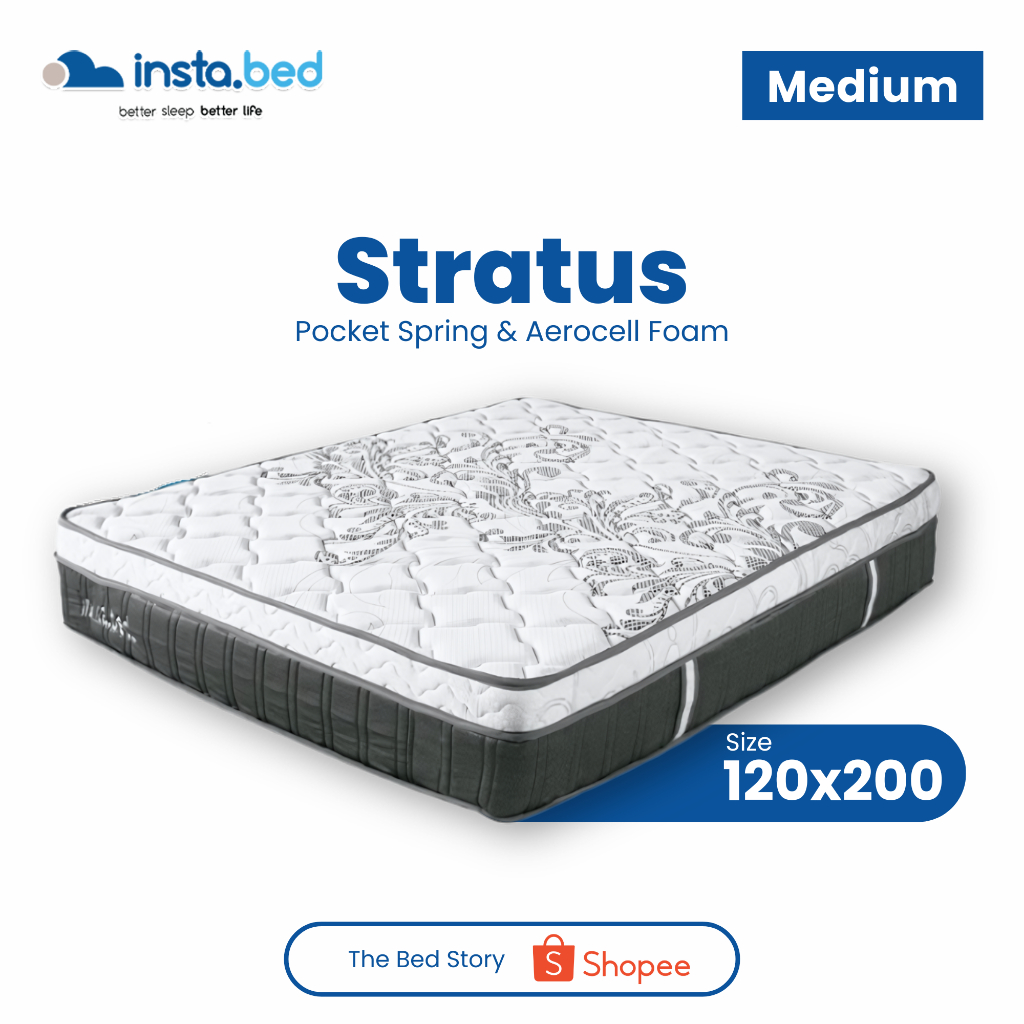 Jual INSTABED Kasur Busa Stratus Tebal 32 cm Ukuran 120x200 | Spring ...