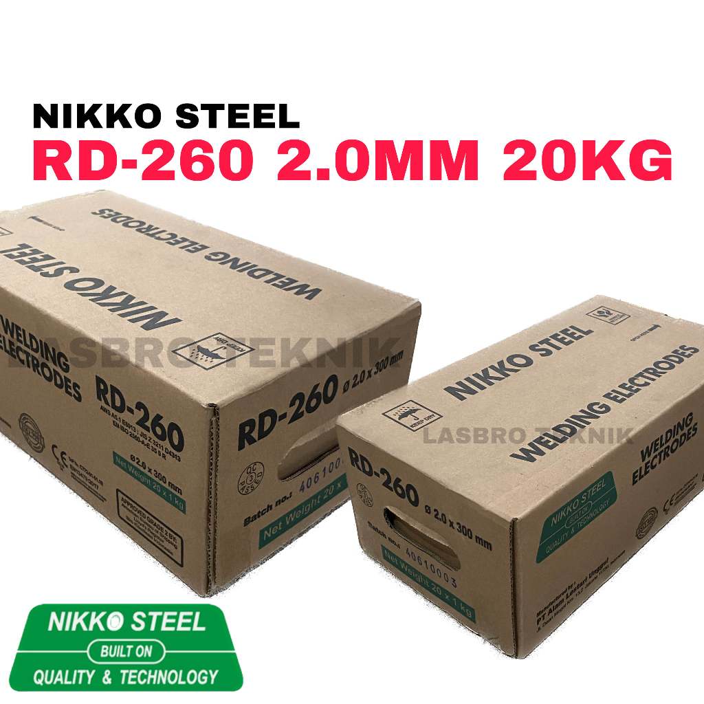Jual Kawat Las RD-260 2mm 20KG E6013 NIKKO STEEL 6013 RD260 2mm 20KG ...