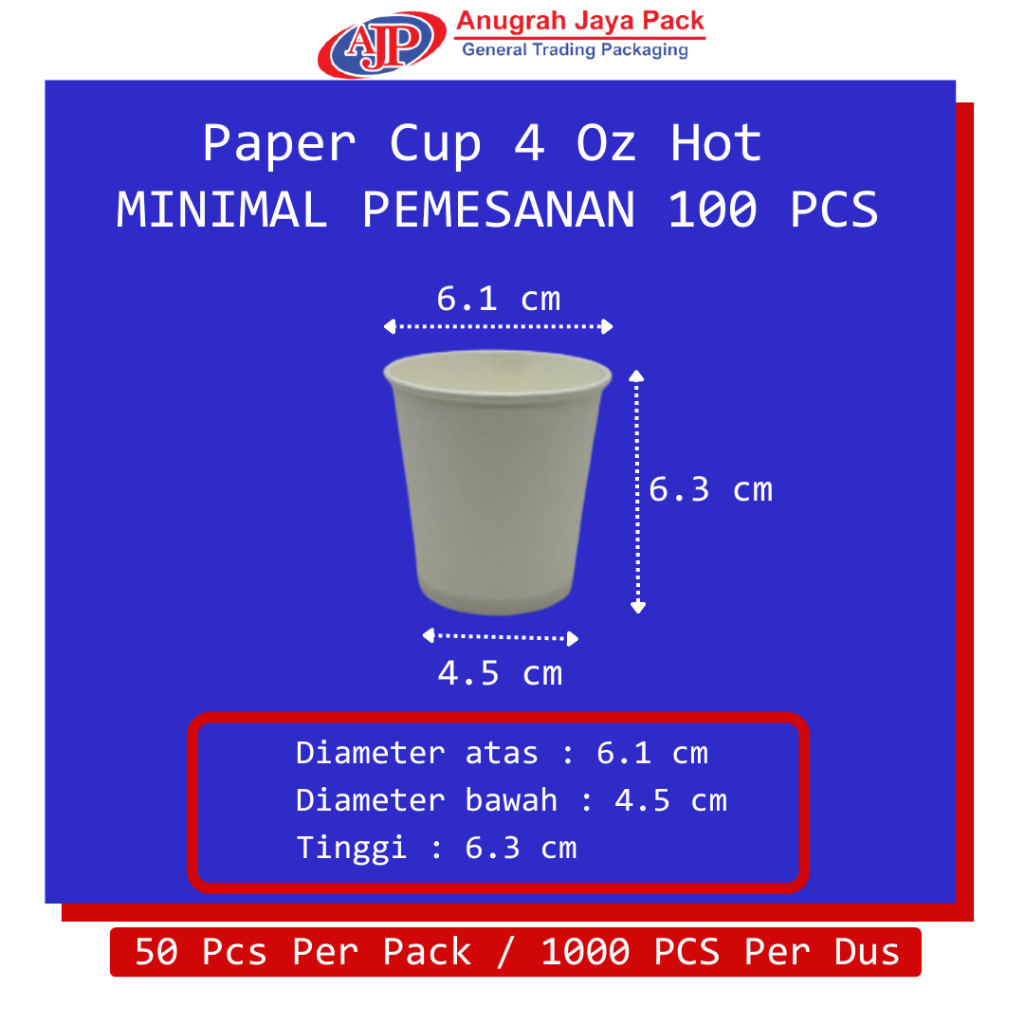 Jual Paper Cup 4 Oz Hot Polos / Gelas Kertas Minuman Panas 4 Oz ...