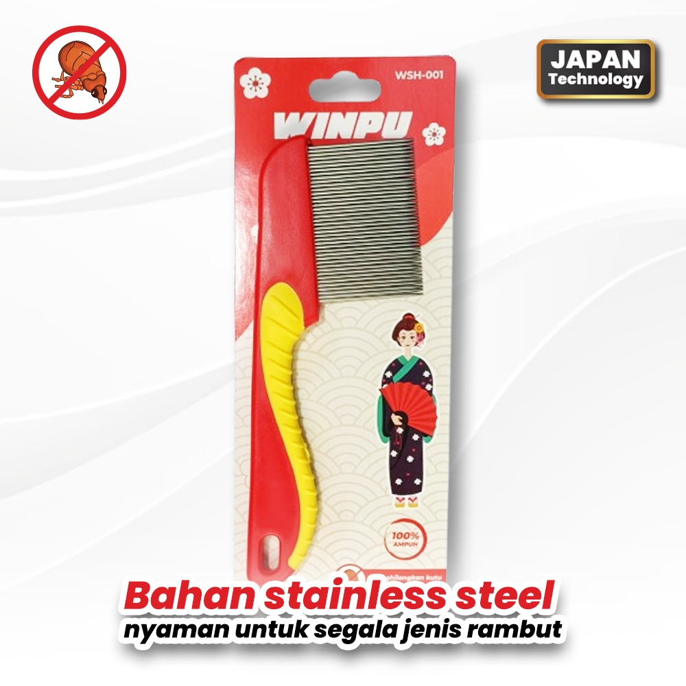Jual WINPU sisir kutu jepang handle panjang / sisir serit ketombe ...
