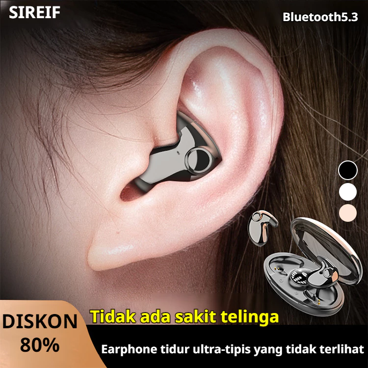 ✨earphone tidur mini in-ear ultra-tipis/earphone bluetooth 5.3 headphone tidur nirkabel tidur tak