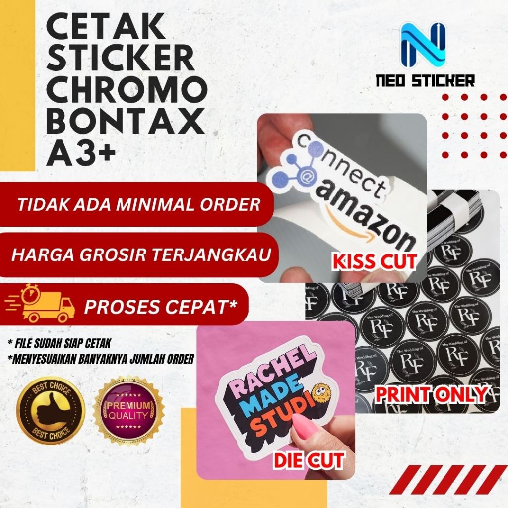 Jual Cetak Sticker Chromo Bontax A3+ || Cetak Sticker Label || Cetak ...