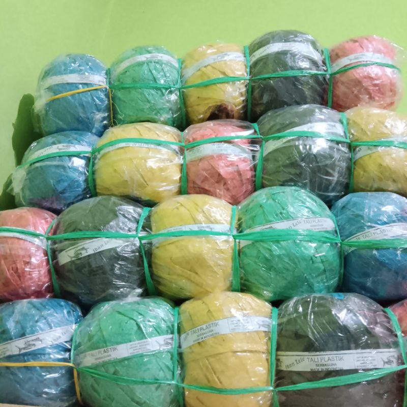 Jual tali rafia eceran 5000 1 ball 10 pcs | Shopee Indonesia