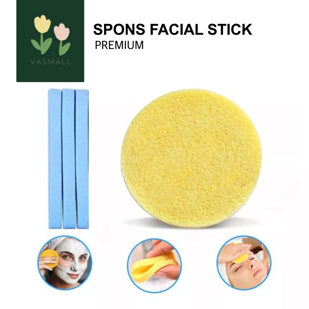 Jual VASMALL - [ ISI 12 PCS ] SPONS FACIAL CLEANSER | SPONGE KENTANG ...
