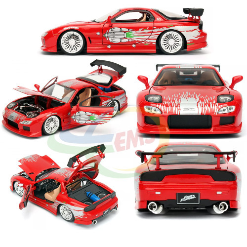 Modèle Réduit Mazda RX-7 Fast & Furious (Dom) 1:24 Jada Toys - Rouge, Die-cast - Neuf En Boîte, édition 2017