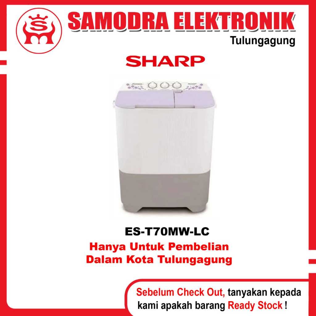 Jual Mesin Cuci Sharp EST-70MW-PK | Mesin Cuci 2 Tabung 7 Kg Sharp ...