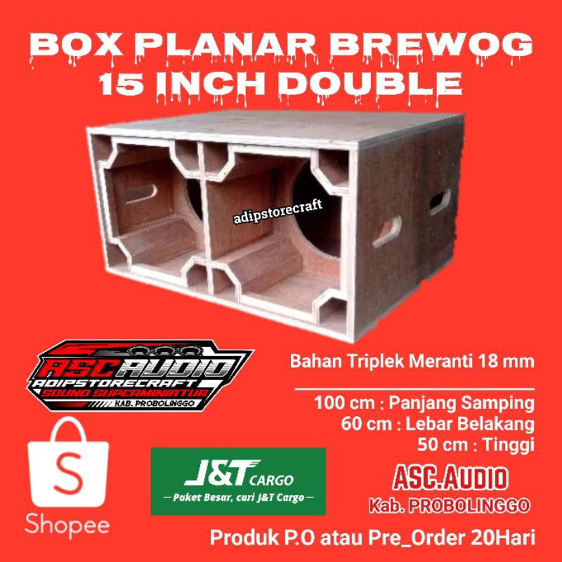 Jual Box Planar Brewog 15 inch Double triplek 18mm semi-meranti