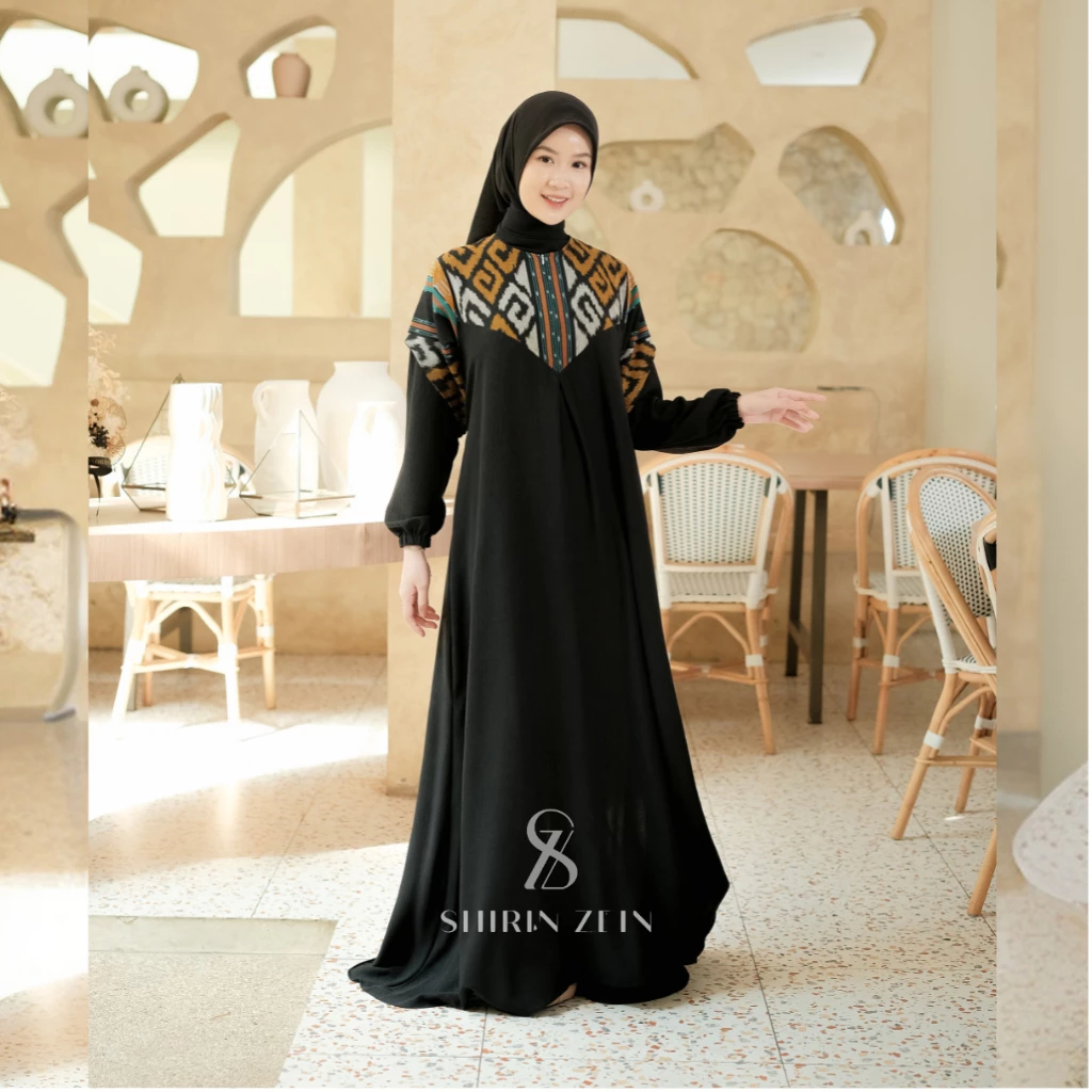 Gamis Nura Kondangan Motif Tenun
