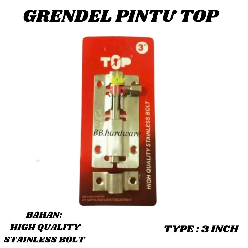 Jual GRENDEL TOP 3 INCH / GRENDEL JENDELA PINTU STAINLESS BOLT | Shopee ...