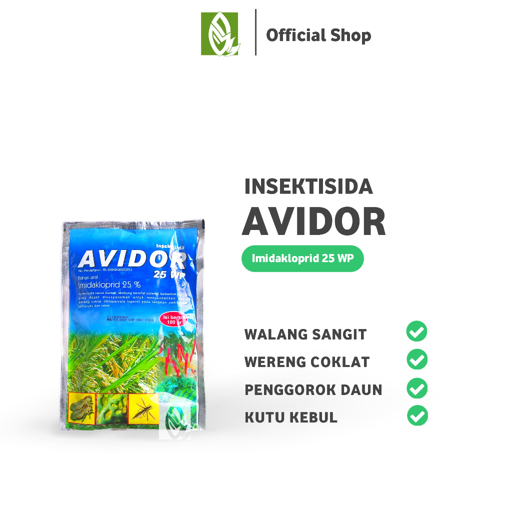 Jual AVIDOR 25 WP 100 gr INSEKTISIDA HAMA TANAMAN CABAI DAN PADI ...