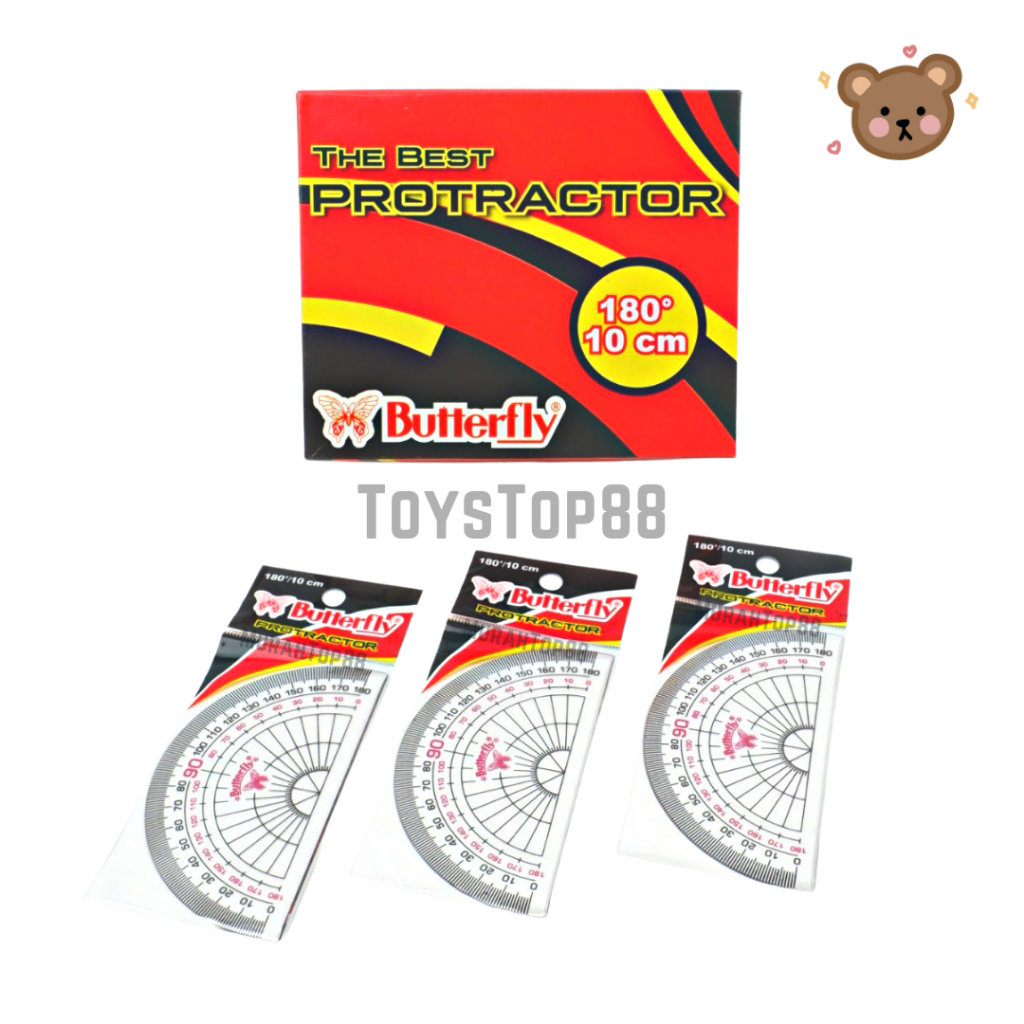 Jual Penggaris Busur Derajat Butterfly 180/10 cm Protractor No.4 [PER ...