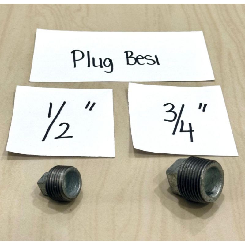 Jual Plug besi galvanis 1/2 inchi / tutup pipa galvanis drat luar ...