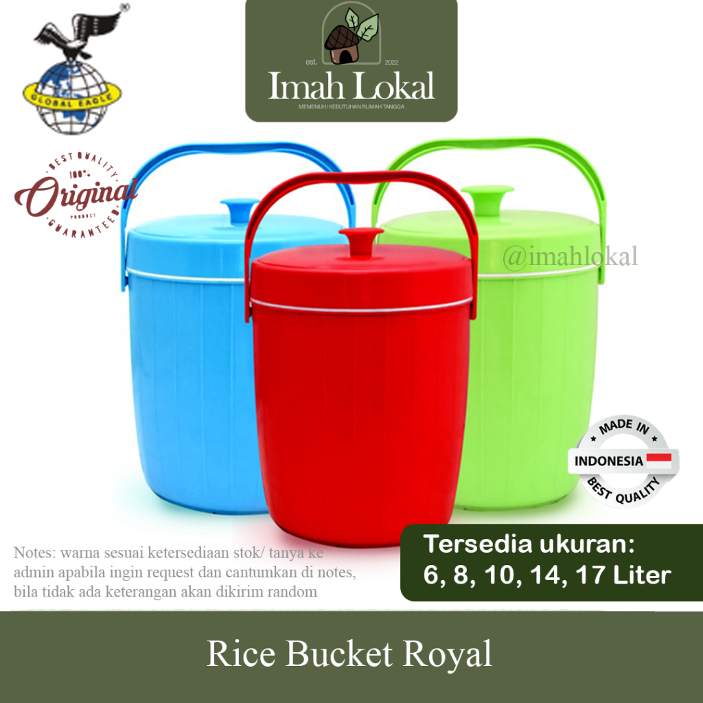Jual Rice Bucket Royal 6 8 10 14 17 Liter / Ice Bucket Royal Global ...