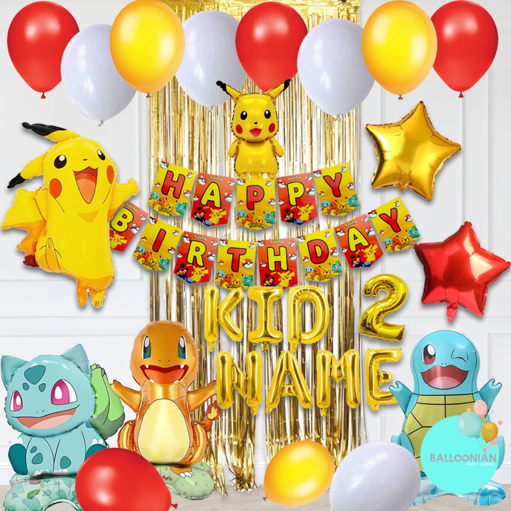 POKEMON SIMPLE DECORATION SET/PAKET ULANG TAHUN ANAK/PIKACU/BALON FOIL