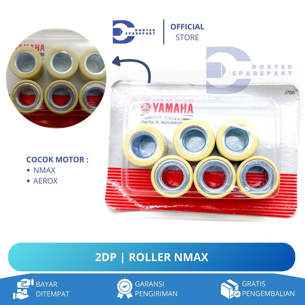 Jual 2DP ROLLER WEIGHT SET NMAX 155 / AEROX 155 / ROLLER / ROLER KIRIAN ...