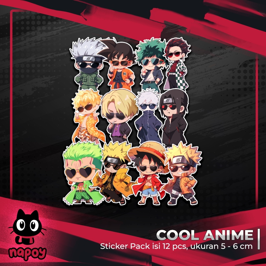 Jual Stiker Pack Besar Cool Anime 12 Pcs Laptop Aksesoris Hp Anti Air