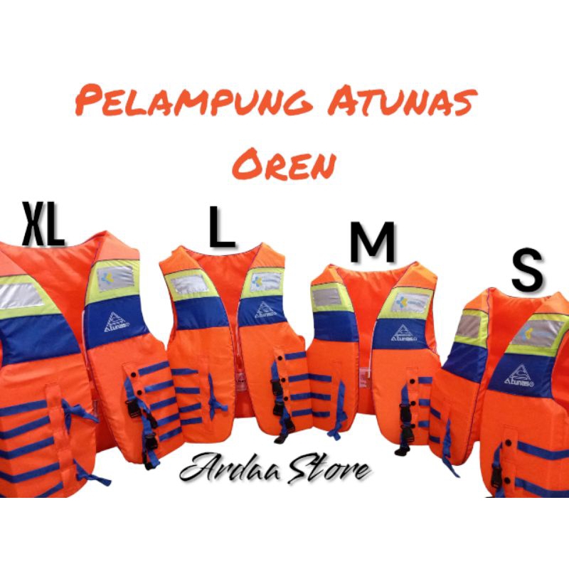 Jual ROMPI ATUNAS//LIFE JACKET//PELAMPUNG SAFETY//Warna Orens//Isi busa ...