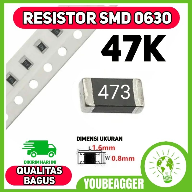 Jual Resistor smd 473 47k tipe 0603 | Shopee Indonesia