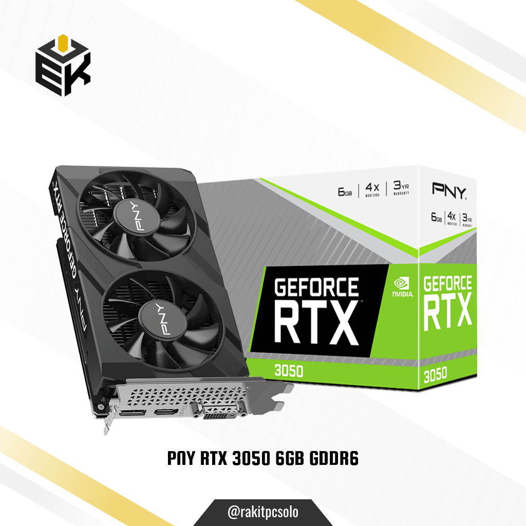 Jual PNY RTX 3050 Verto Dual Fan 6GB GDDR6 VGA RTX3050 | Shopee Indonesia