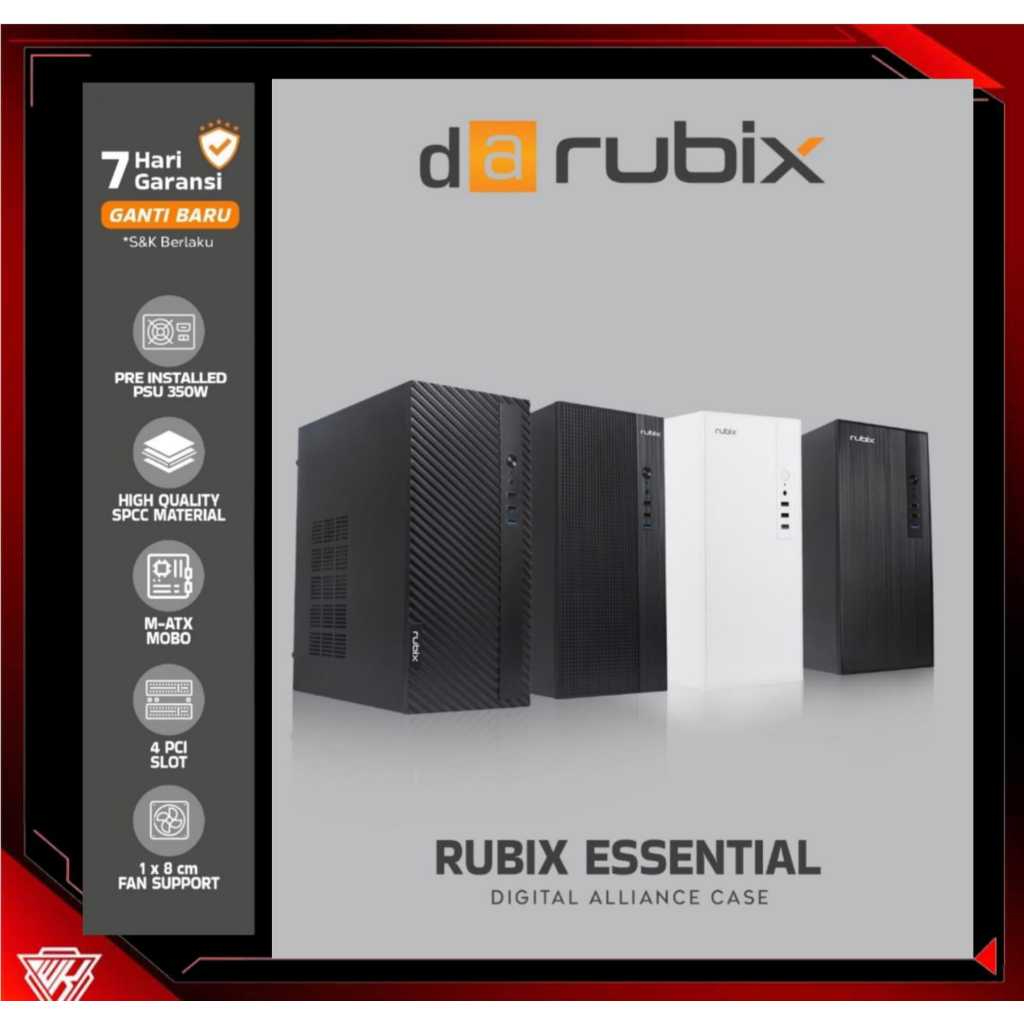 Jual Casing PC Digital Alliance Rubix Essentials M-ATX ITX Case Office ...