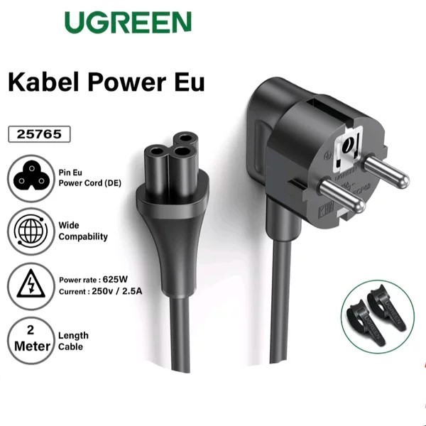 Jual Ugreen 25765 Kabel Power Adaptor Charger Laptop 3 Lubang | Shopee ...