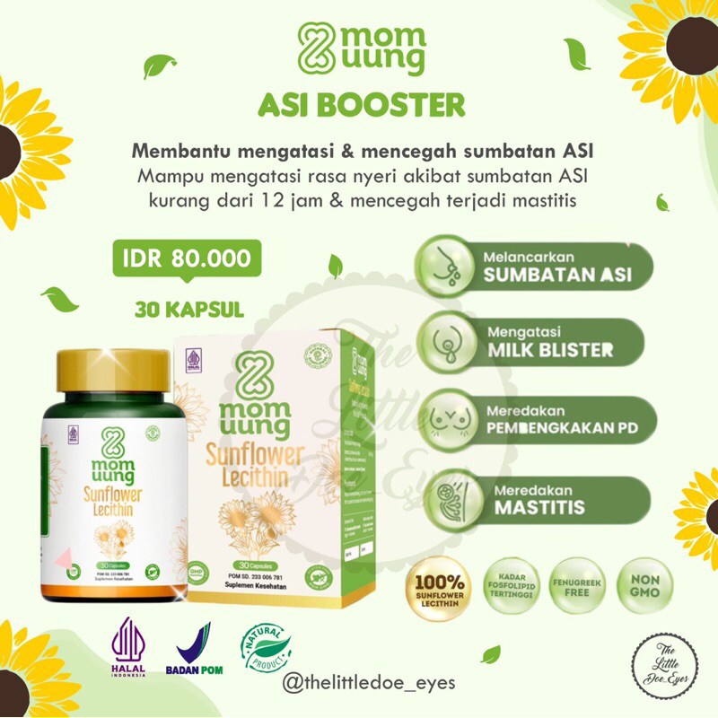 Jual Mom Uung Sunflower Lecithin 30 Capsules | Shopee Indonesia