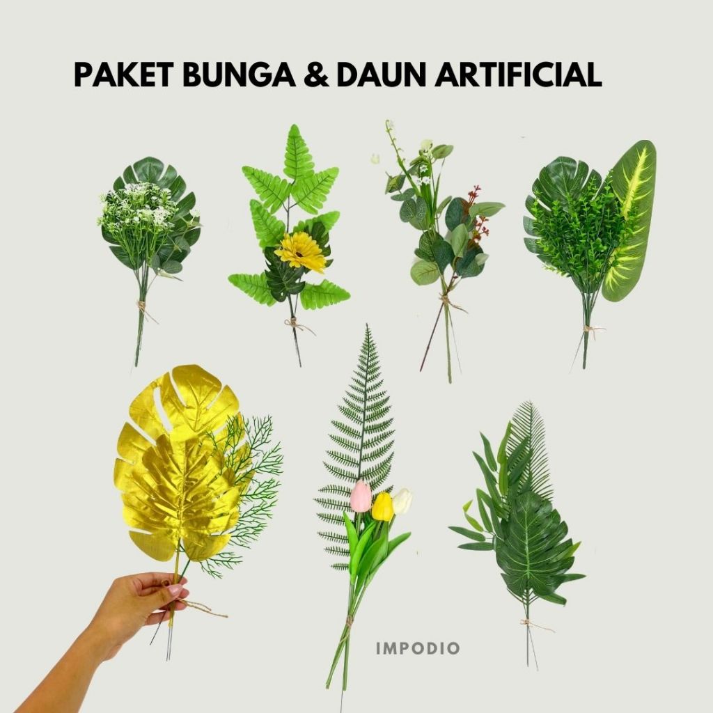 Jual IMPODIO Paket Bunga dan Daun Palsu Artificial - Fake Leaf and ...