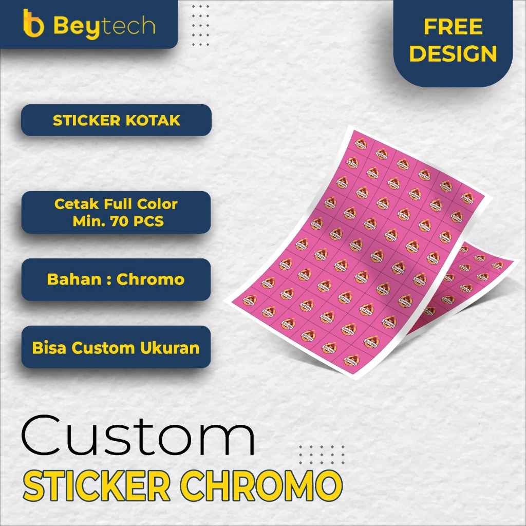 Jual Cetak Sticker Chromo/ Stiker Label Kemasan Produk Makanan Custom ...