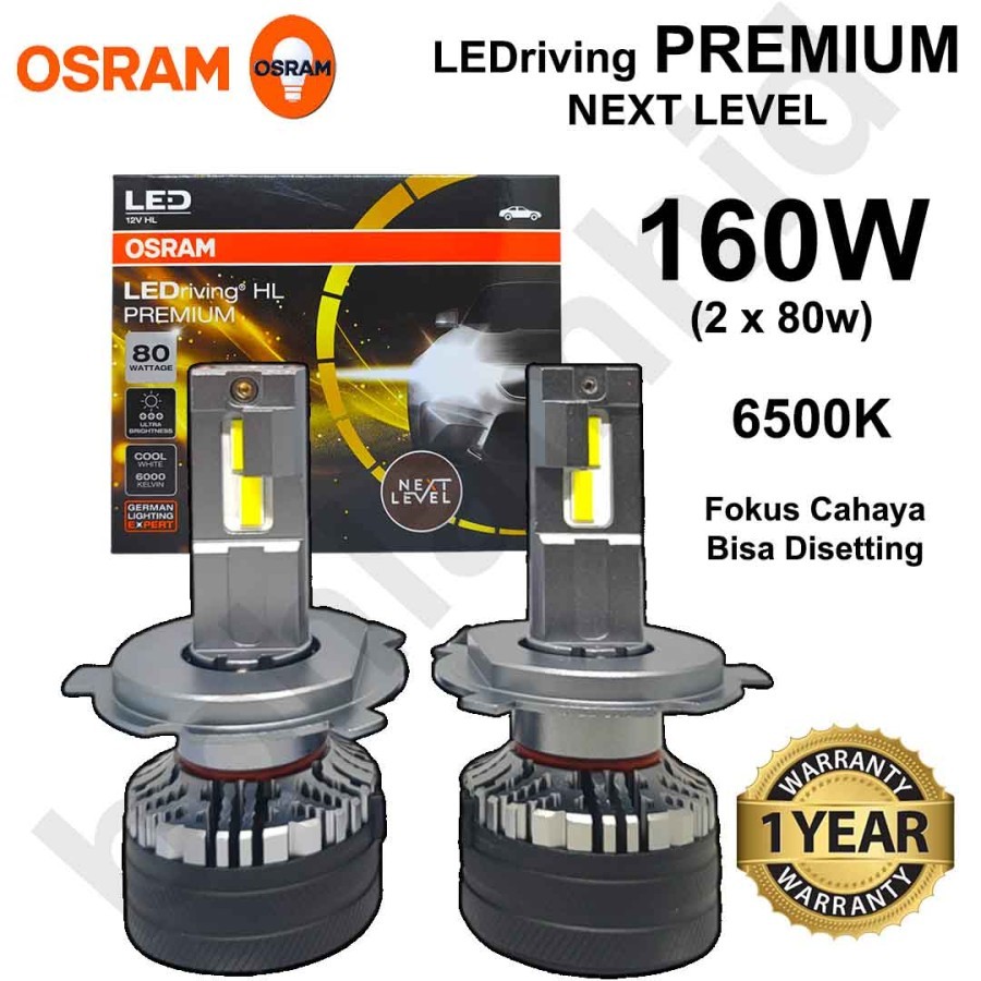 Jual L Lampu Mobil LED OSRAM LEDriving 80W Premium H4 Hi Lo Bohlam putih Shopee Indonesia