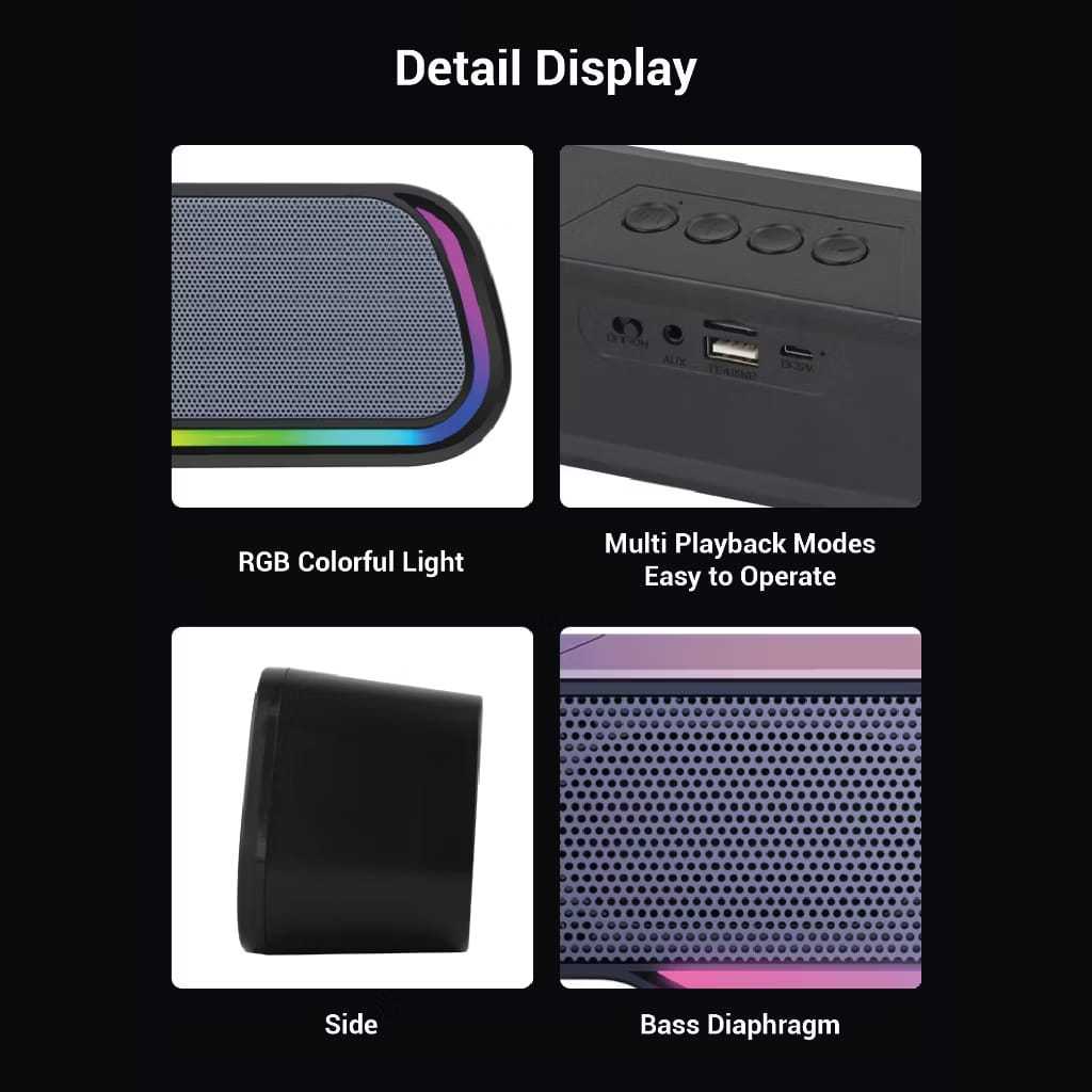 Jual KISONLI Speaker Portable Bluetooth LED-913 Stereo Bass Effect With ...