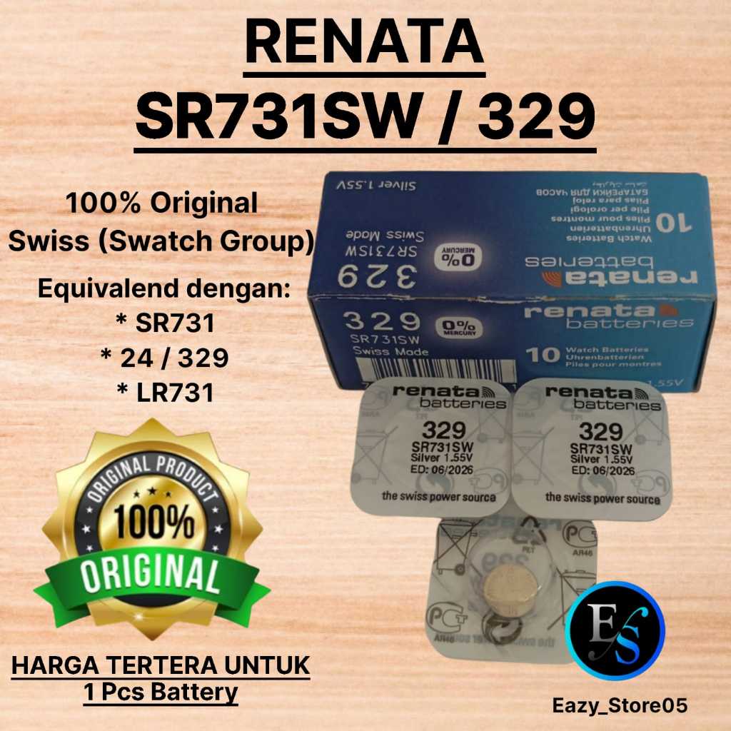 5 Batterie Da Orologio Renata 329 Made In Swiss All'ossido Di - Foto 3