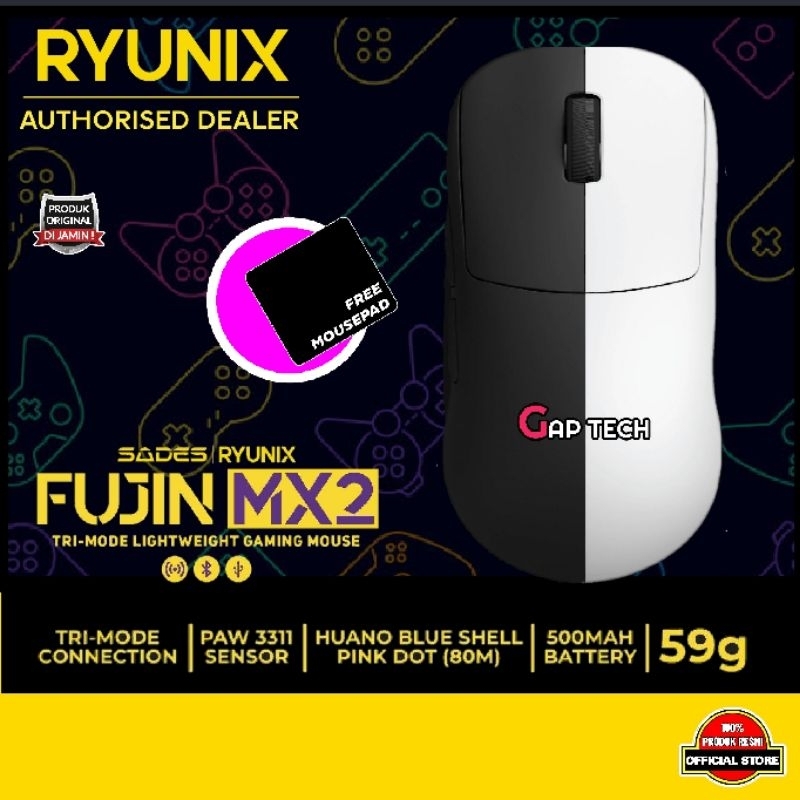 Jual Sades Ryunix Fujin MX2 / MX 2 Gaming Mouse with PAW 3311 Sensor ...