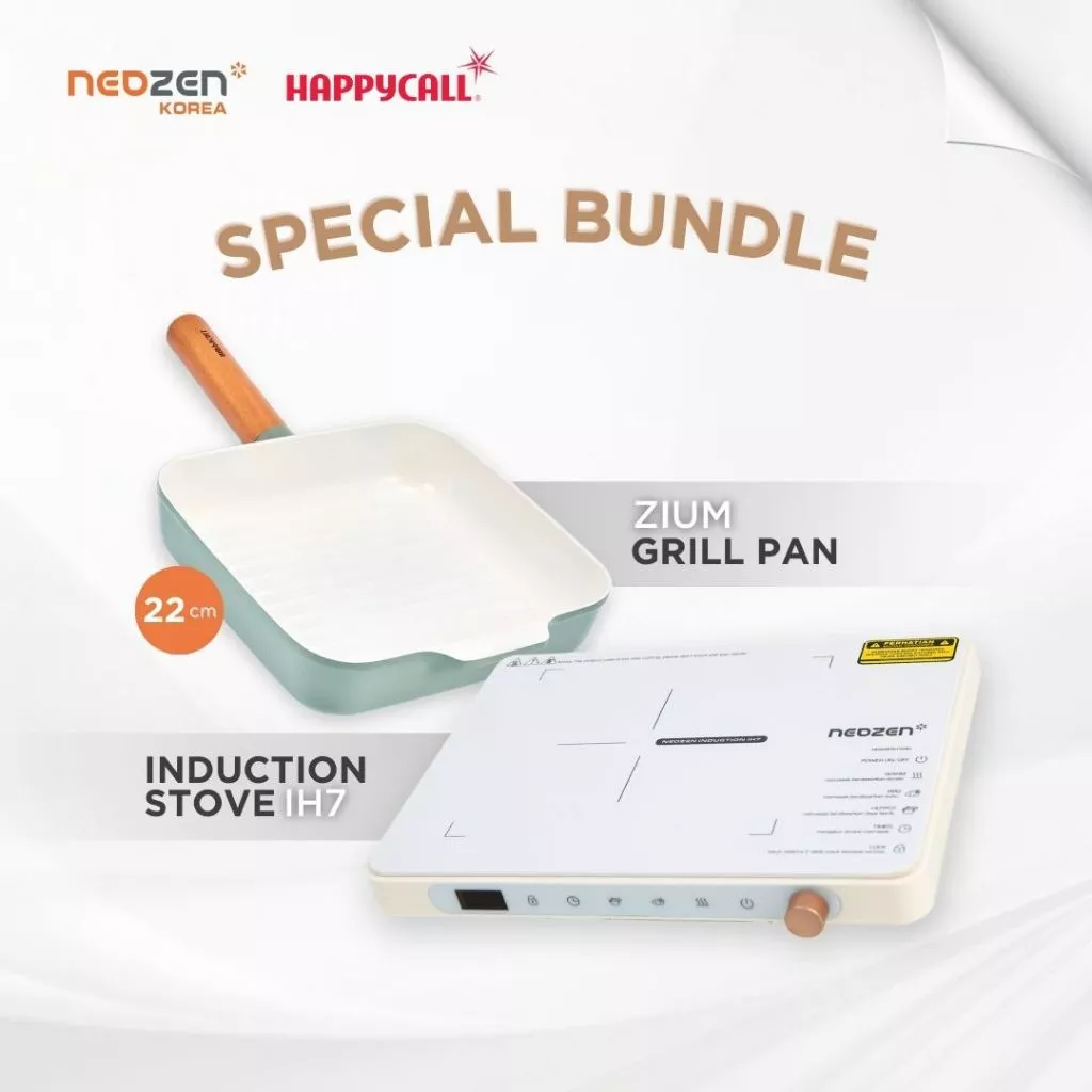 Neozen Induction Stove IH7 & Happycall Zium Grill Pan 22cm | Kompor Induksi IH7 & Panci Induksi