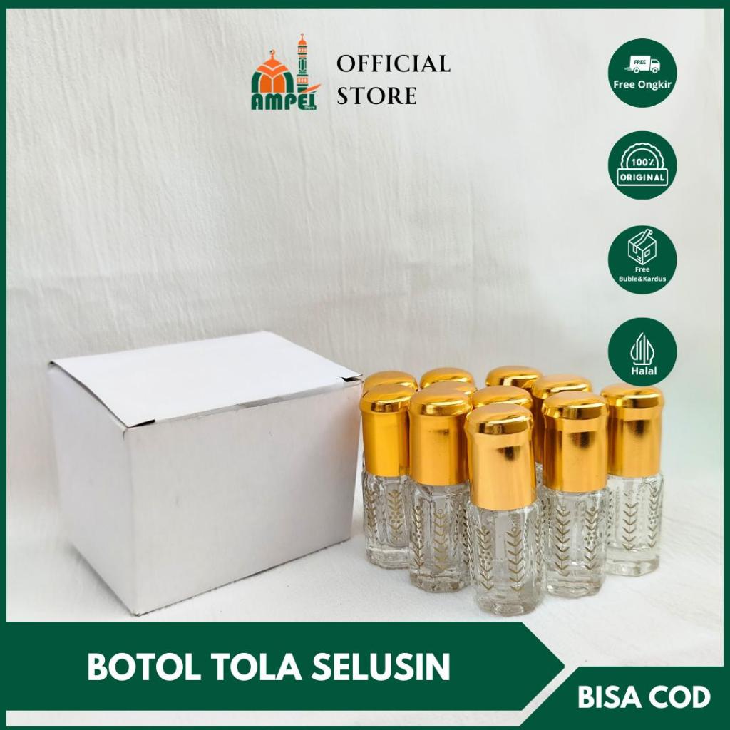 Jual Botol Tola Motif Padi 6ml Model Tetes Kokoh Bahan Kaca Untuk Misk ...