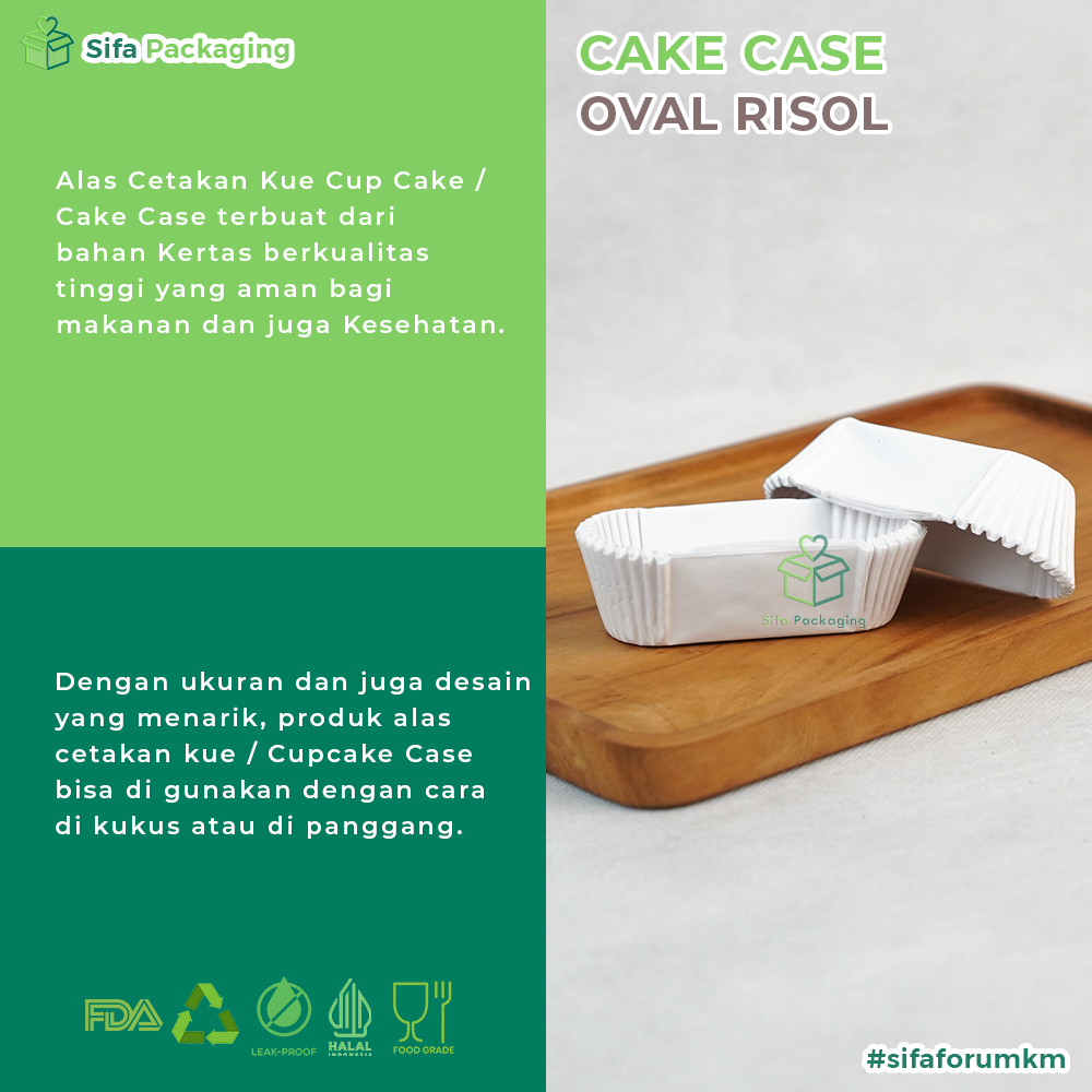 Jual Cup Cake Oval Isi 1000 Pcs Cup cake Kertas Putih wadah risol Cake ...