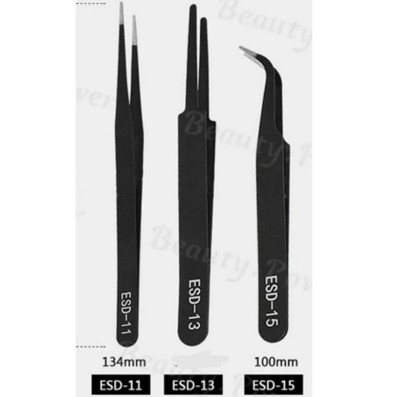 Jual Set 3 Pcs Pinset Penjepit Komponen Elektronik Tweezers | Shopee ...