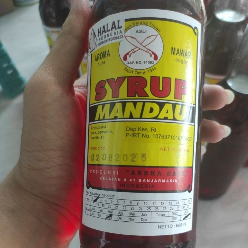 Jual Sirup Mawar Cap Mandau Setrup Khas Banjarmasin Botol Kaca 600ml ...