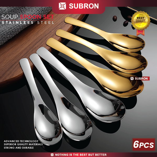 Jual SUBRON Soup Spoon Sendok Bebek Set 6pcs Sayur Kuah Bubur Alat ...