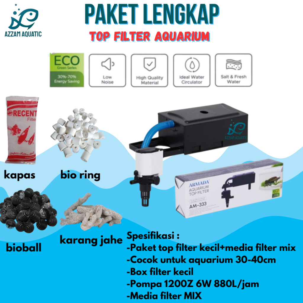 Jual PAKET LENGKAP TOP FILTER BOX FILTER ATAS LOW WATT KECIL SEDANG ...