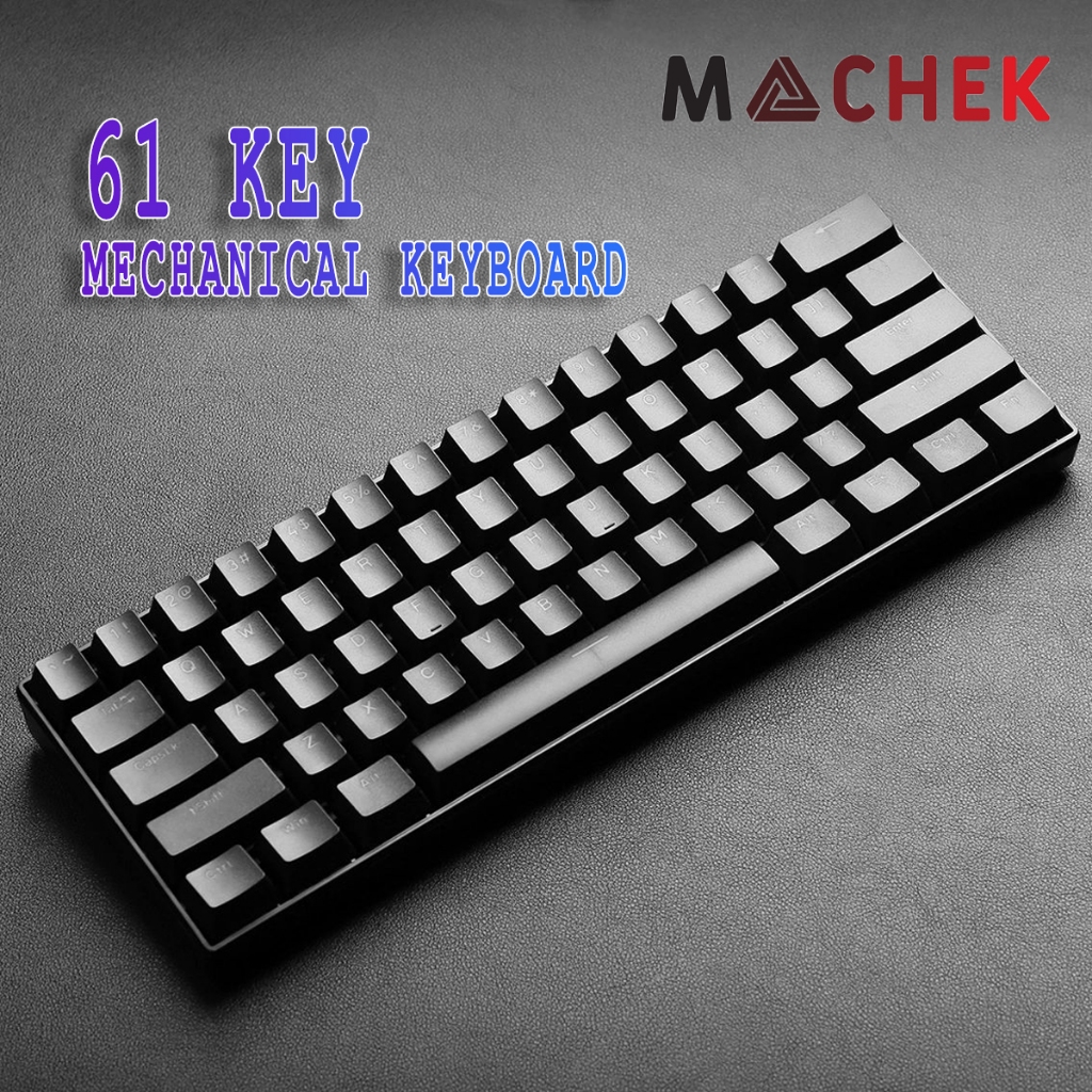 Jual MACHEK K61 Mechanical Keyboard 60 Layout Pluggable Blue Red Brown