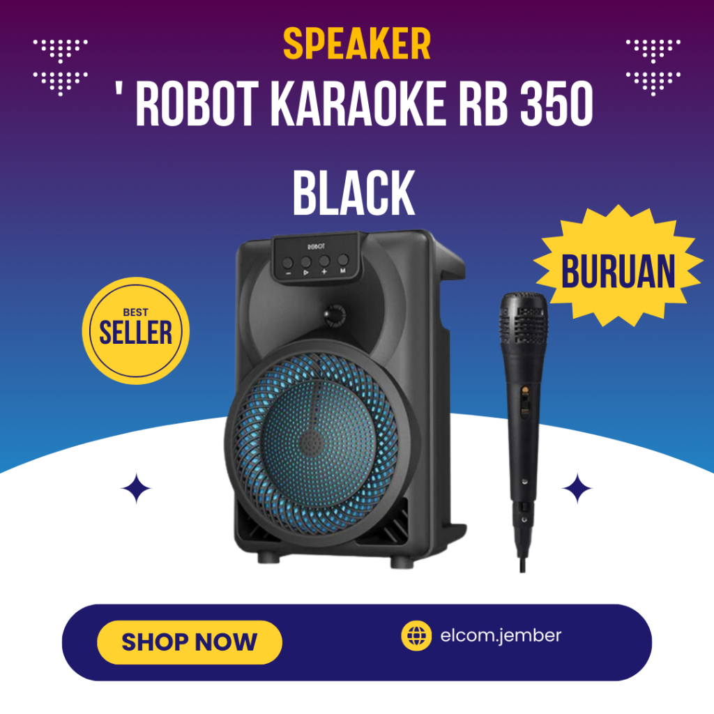 Jual SPEAKER ROBOT KARAOKE RB 350 BLACK | Shopee Indonesia