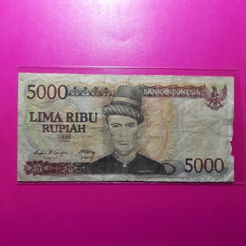 Jual uang kuno 5000 rupiah teuku umar 1986 | Shopee Indonesia