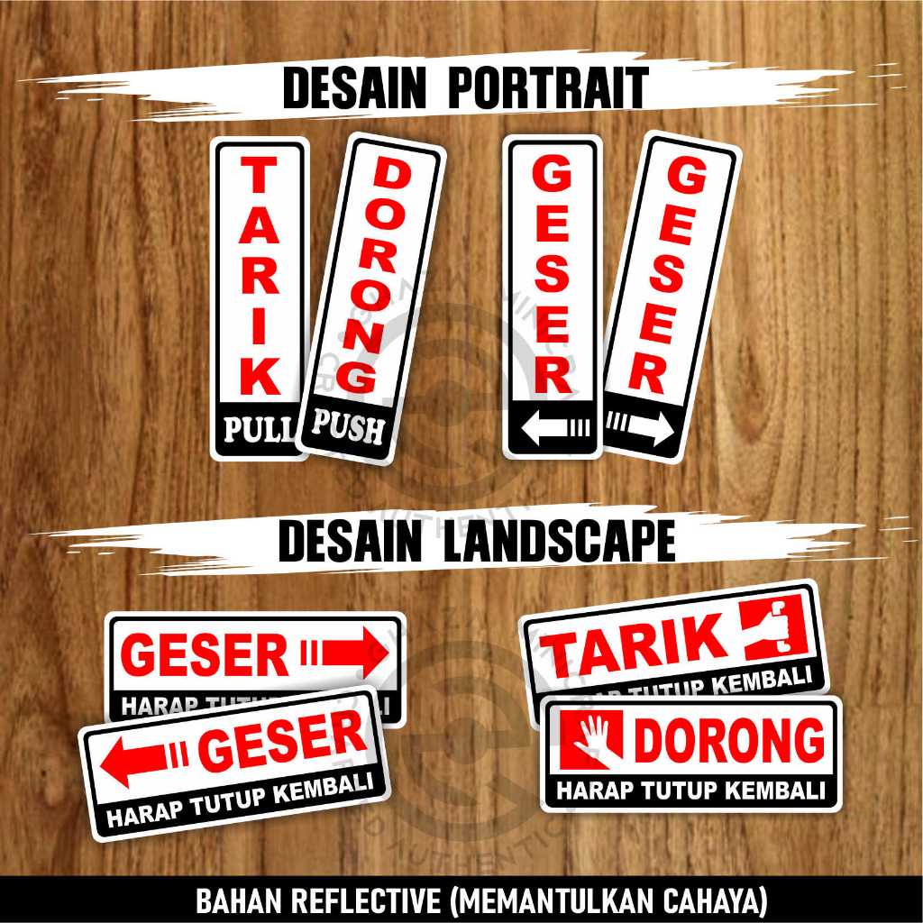 Jual STIKER SIGN Stiker Pintu Stiker Arah Stiker Tumpuk Reflective ...