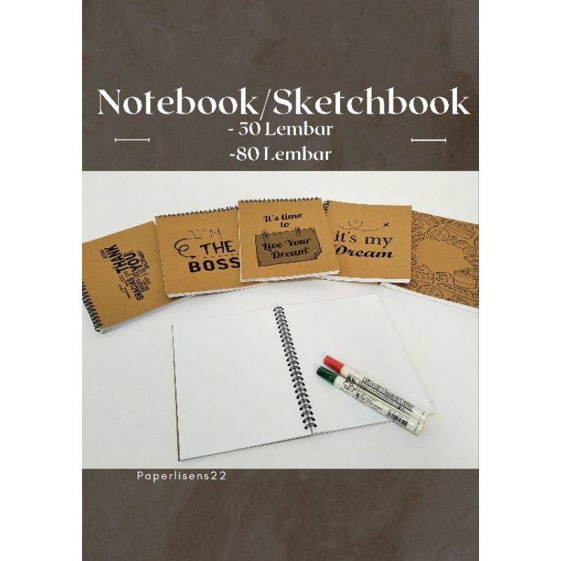 Jual Notebook / Sketchbook Notebook / Notebook Spiral / Notebook ...