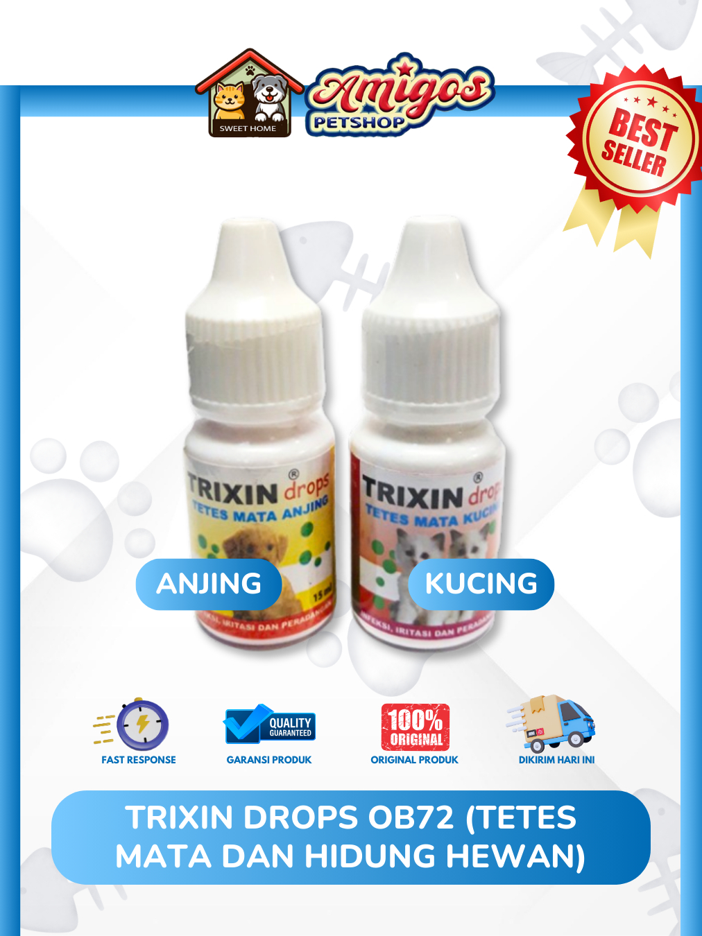 Jual Obat Tetes Mata kucing Anjing Trixin Drops (Tetes Mata dan Hidung ...