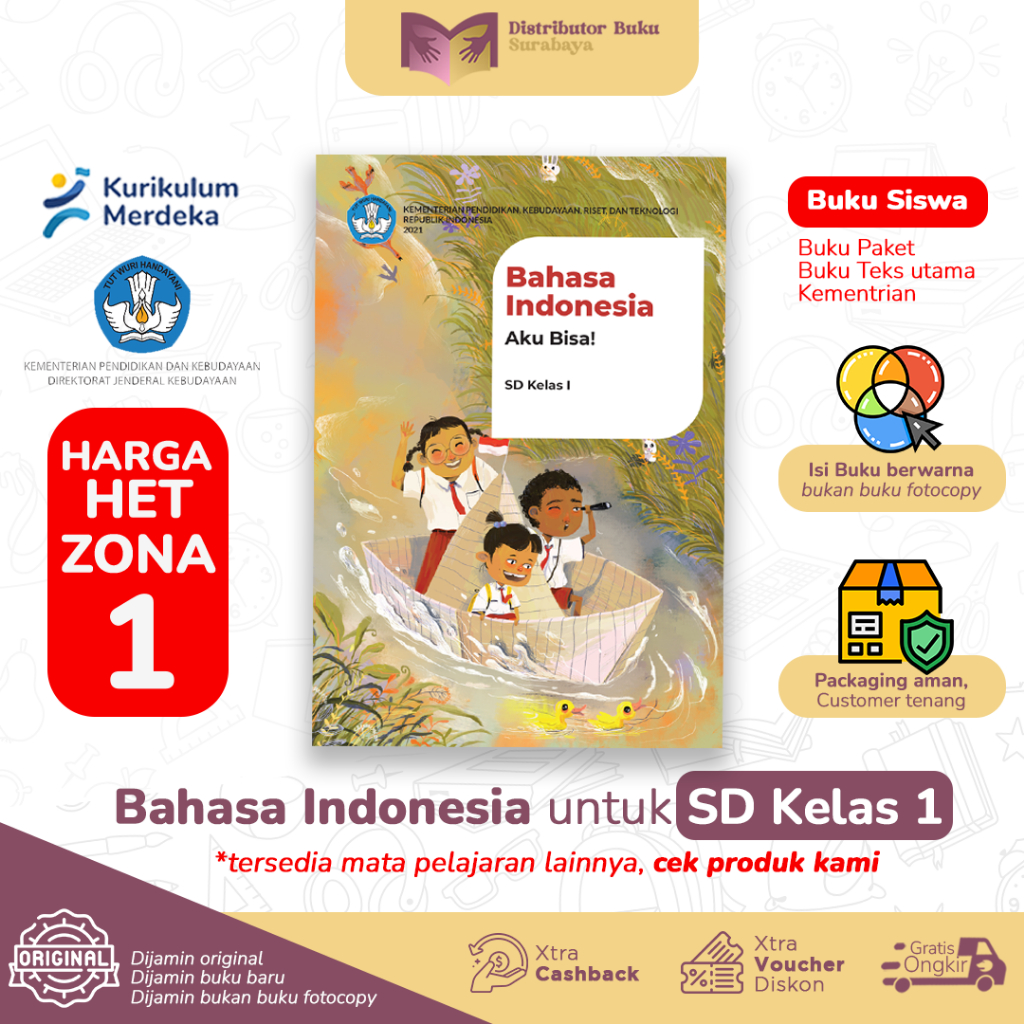 Jual Buku Bahasa Indonesia Kelas 1 SD - Buku Paket Siswa - Kurikulum ...